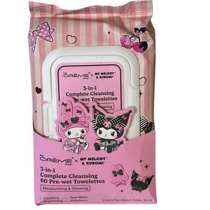 New The Crème Shop x My Melody & Kuromi 3-in-1 Complete Cleansing Towelettes.